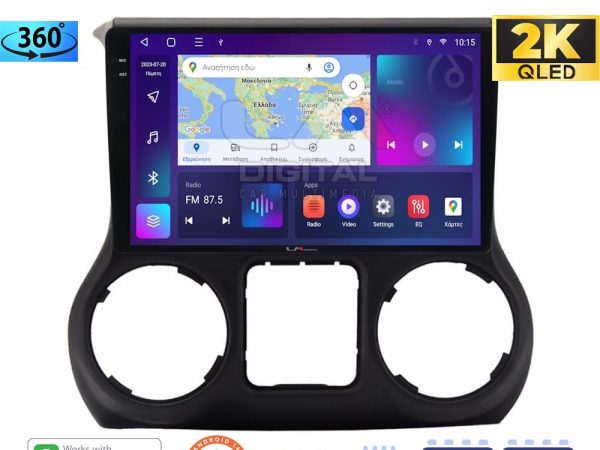 LM Digital - LM ZD8745B GPS Οθόνη OEM Multimedia Αυτοκινήτου για Jeep Wrangler 2011 > 2017 (CarPlay/AndroidAuto/BT/GPS/WIFI/GPRS)