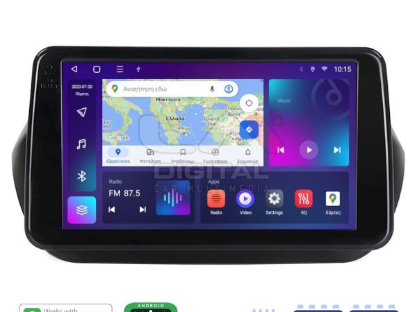 LM Digital - LM ZE8195 GPS Οθόνη OEM Multimedia Αυτοκινήτου για Fiorino, Citroen, Nemo, Bipper (CarPlay/AndroidAuto/BT/GPS/WIFI/GPRS)