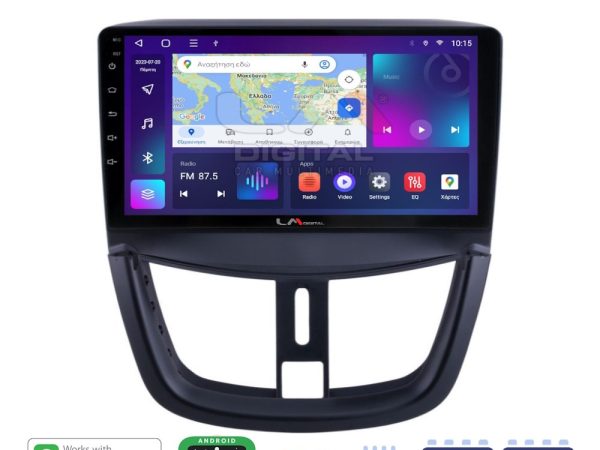 LM Digital - LM ZE8207 GPS Οθόνη OEM Multimedia Αυτοκινήτου για PEUGEOT 207 2007>2013 (CarPlay/AndroidAuto/BT/GPS/WIFI/GPRS)