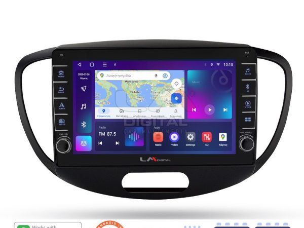 LM Digital - LM ZG8455 GPS Οθόνη OEM Multimedia Αυτοκινήτου για HYUNDAI i10 2008>2013 (CarPlay/AndroidAuto/BT/GPS/WIFI/GPRS)