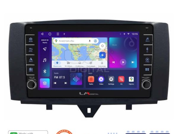 LM Digital - LM ZG8587 GPS Οθόνη OEM Multimedia Αυτοκινήτου για SMART ForTwo 2011> 2015 (CarPlay/AndroidAuto/BT/GPS/WIFI/GPRS)