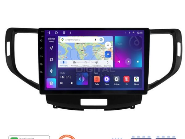 LM Digital - LM ZN4363 GPS Οθόνη OEM Multimedia Αυτοκινήτου για Honda Accord 2008 > 2013 (CarPlay/AndroidAuto/BT/GPS/WIFI/GPRS)
