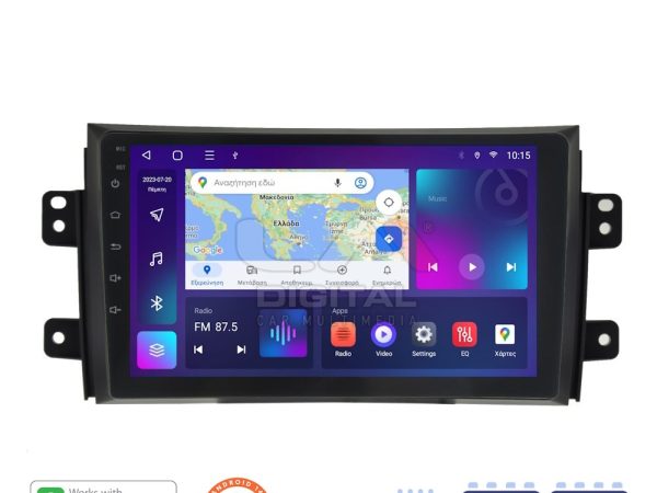 LM Digital - LM ZN4446 GPS Οθόνη OEM Multimedia Αυτοκινήτου για FIAT SEDICI & SUZUKI SX4 2005-2013 (CarPlay/AndroidAuto/BT/GPS/WIFI/GPRS)