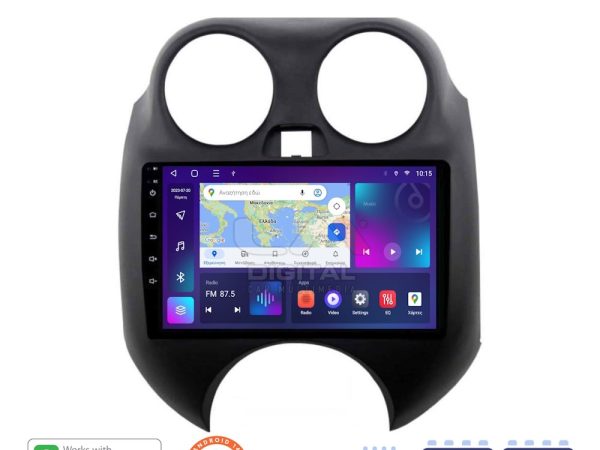 LM Digital – LM ZN4459 GPS Οθόνη OEM Multimedia Αυτοκινήτου για NISSAN MICRA 2010-2014 (CarPlay/AndroidAuto/BT/GPS/WIFI/GPRS)