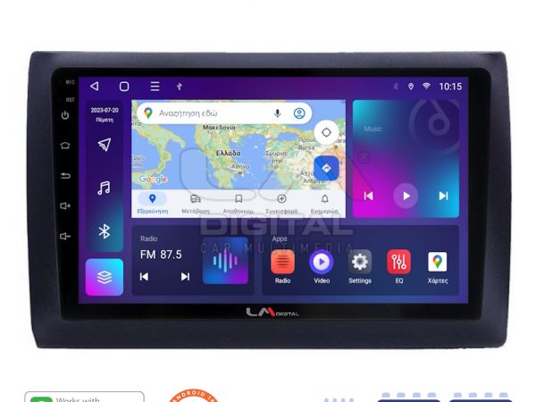 LM Digital - LM ZN4466 GPS Οθόνη OEM Multimedia Αυτοκινήτου για Fiat Stilo 2001 > 2007 (CarPlay/AndroidAuto/BT/GPS/WIFI/GPRS)