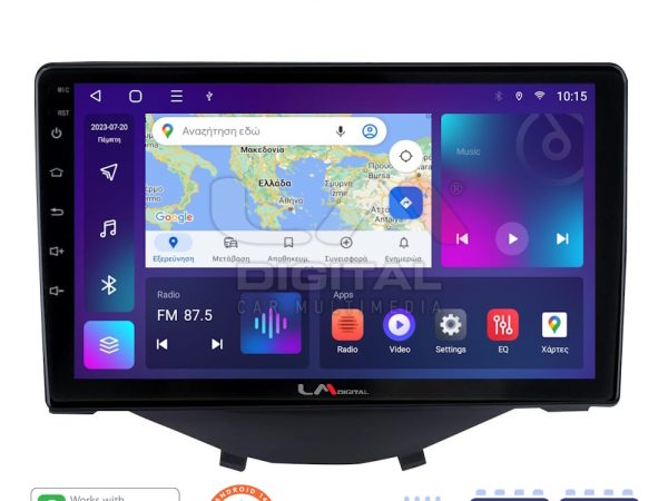 LM Digital - LM ZN4564B GPS Οθόνη OEM Multimedia Αυτοκινήτου για Toyota Aygo 2014 > Citroen C1 2014 > Peugeot 107 2014 > (CarPlay/AndroidAuto/BT/GPS/WIFI/GPRS)