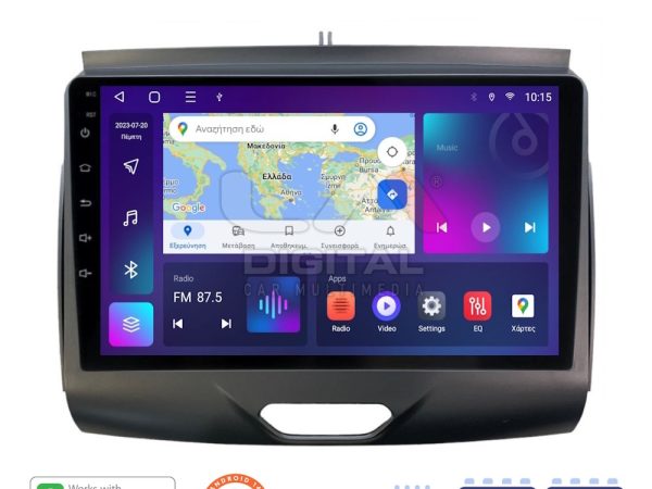 LM Digital - LM ZN4576A GPS Οθόνη OEM Multimedia Αυτοκινήτου για Ford Ranger 2015 > 2020 (CarPlay/AndroidAuto/BT/GPS/WIFI/GPRS)