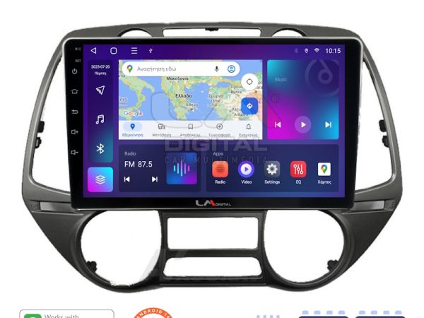 LM Digital - LM ZN4837 GPS Οθόνη OEM Multimedia Αυτοκινήτου για Hyundai i20 2008 > 2014 (CarPlay/AndroidAuto/BT/GPS/WIFI/GPRS)