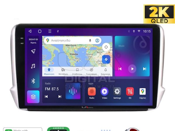 LM Digital - LM ZQ8374 GPS Οθόνη OEM Multimedia Αυτοκινήτου για PEUGEOT 208-2008 2012>  (CarPlay/AndroidAuto/BT/GPS/WIFI/GPRS)
