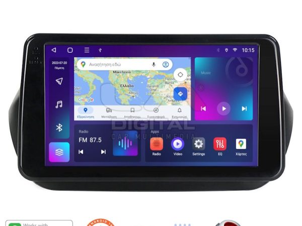 LM Digital - LM ZT8195 GPS Οθόνη OEM Multimedia Αυτοκινήτου για Fiorino, Citroen, Nemo, Bipper (CarPlay/AndroidAuto/BT/GPS/WIFI/GPRS)