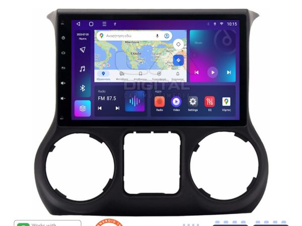 LM Digital - LM ZT8745B GPS Οθόνη OEM Multimedia Αυτοκινήτου για Jeep Wrangler 2011 > 2017 (CarPlay/AndroidAuto/BT/GPS/WIFI/GPRS)